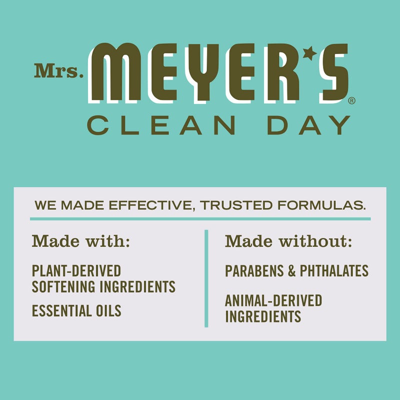 MRS. MEYER'S CLEAN DAY Liquid Fabric Softener, Infused with Essential Oils, Paraben Free, Basil, 32 oz (32 Loads) - Image 3